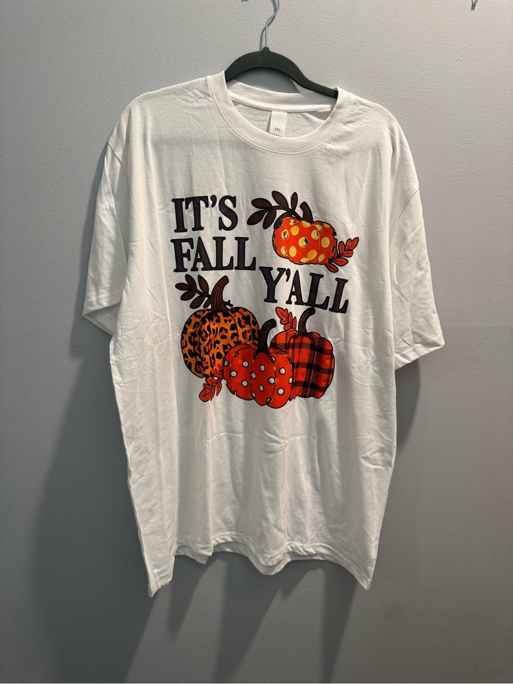 White 'It's Fall Y'all' Pumpkin Graphic Tee Brans New 2XL T-shirt
